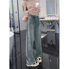 Pearl Straight Jeans Wide-leg Pants