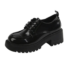 Modern Checkerboard Patent Leather Oxfords