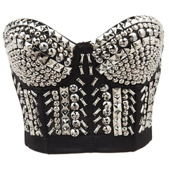 🖤 Luxe Beaded Bustier Top – Statement Studded Glam 🖤