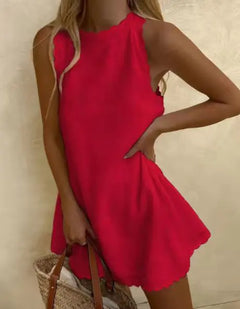 Ruffled Cotton-Hemp Summer Dress – Light, Feminine & Breezy
