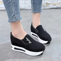 Round Toe Solid Color Casual Women's Platform Shoes