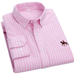 Men’s Long-Sleeve Oxford Shirt – 100% Cotton Formal Shirt