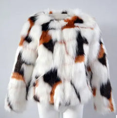 Western Cow Print Faux Fur Winter Coat – Women’s Statement Street Style