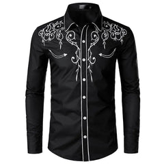 Men's Embroidered Western Style Shirt