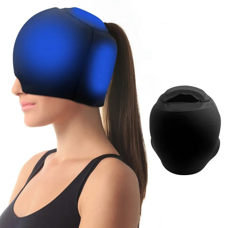Hydrogel ice head cover for headache relief