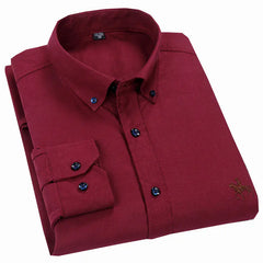 Men’s Long-Sleeve Oxford Shirt – 100% Cotton Formal Shirt