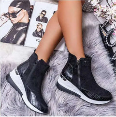 Mid Heel Low Sleeve Fashion Boots with Side Zipper
