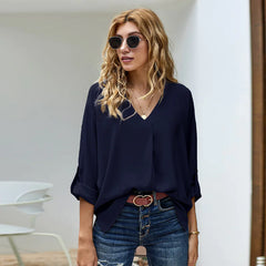 Loose V-Neck Blouse