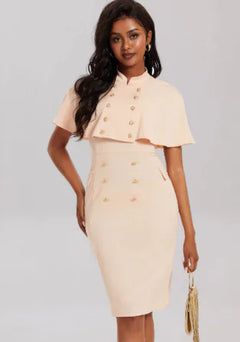 Elegant Dress with Cape