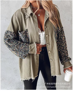 Contrast Sequin Shirt