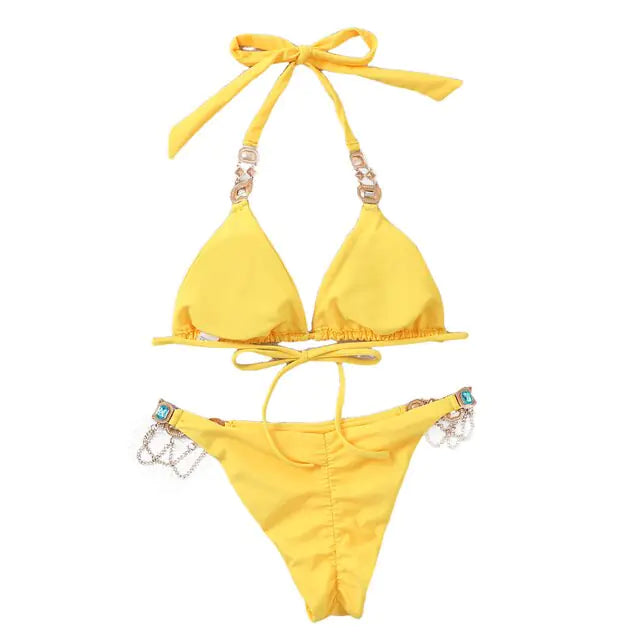 Rhinestones Swimsuit Bikini