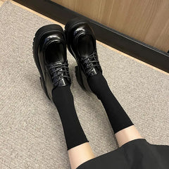 Modern Checkerboard Patent Leather Oxfords