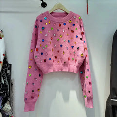 French Diamond Sweater for Women - Autumn & Winter