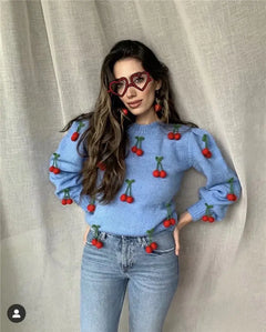 Handmade Crochet Cherry Sweater