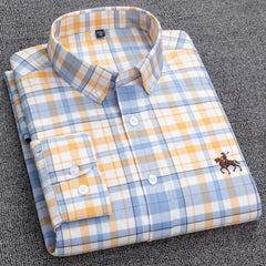 Men’s Long-Sleeve Oxford Shirt – 100% Cotton Formal Shirt