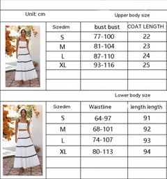 Boho Chic Two-Piece Set – Crop Top & Tiered Maxi Skirt