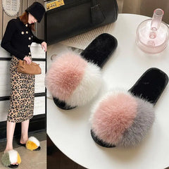 Women's Plush Winter Indoor Slippers - Fluffy & Soft