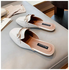 Backless Slippers Flat Sandals