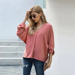 Loose V-Neck Blouse