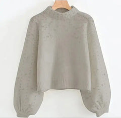 Pearl Decor Knit Sweater