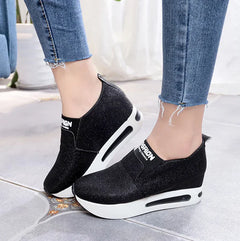Round Toe Solid Color Casual Women's Platform Shoes