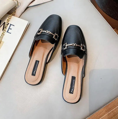 Backless Slippers Flat Sandals