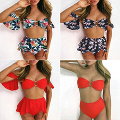 Ruffled High Waist Bikini