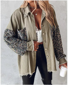 Contrast Sequin Shirt