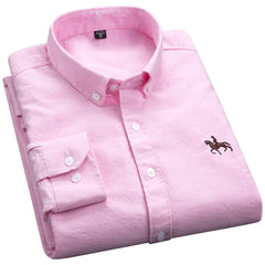 Men’s Long-Sleeve Oxford Shirt – 100% Cotton Formal Shirt