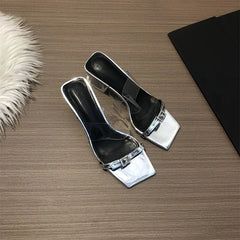 Square Toe Chunky Heel Sandals