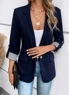 Casual Slim-Fit Cropped Suit Jacket