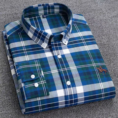 Men’s Long-Sleeve Oxford Shirt – 100% Cotton Formal Shirt