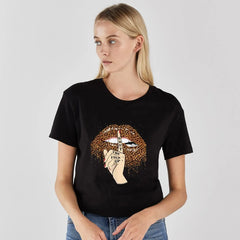 Leopard Lips Print Women's T-Shirt
