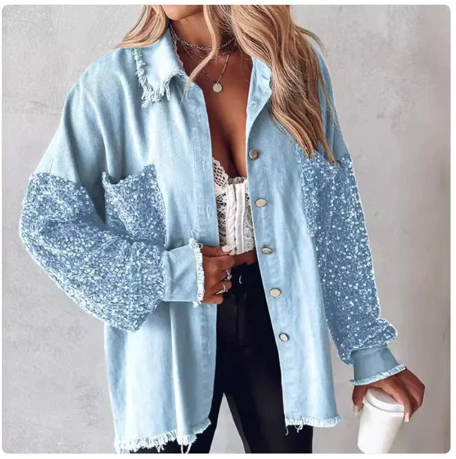 Contrast Sequin Shirt