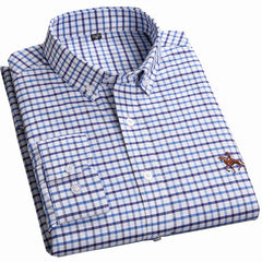 Men’s Long-Sleeve Oxford Shirt – 100% Cotton Formal Shirt