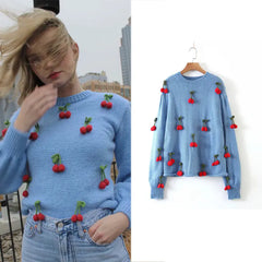 Handmade Crochet Cherry Sweater