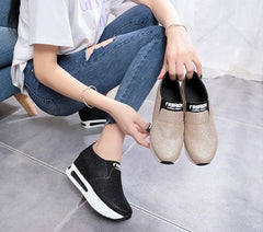 Round Toe Solid Color Casual Women's Platform Shoes