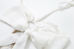 Maldives Chiffon Summer Dress – French-Style Ring Strap in Off-White