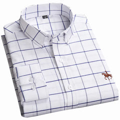 Men’s Long-Sleeve Oxford Shirt – 100% Cotton Formal Shirt