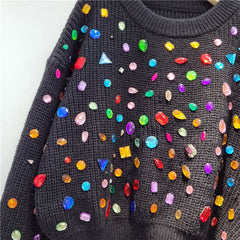 French Diamond Sweater for Women - Autumn & Winter