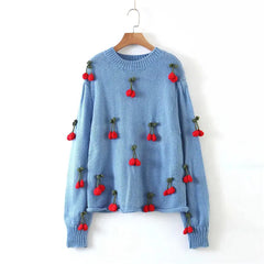 Handmade Crochet Cherry Sweater