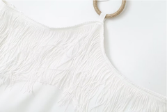 Maldives Chiffon Summer Dress – French-Style Ring Strap in Off-White