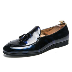 🖤 Premium Patent Leather Tassel Loafers – Men’s Formal & Casual Dress Shoes
