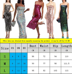 Shimmer & Stun – Spaghetti Strap Sequin Gown with Back Slit