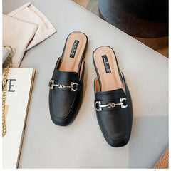 Backless Slippers Flat Sandals