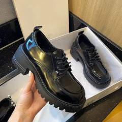 Modern Checkerboard Patent Leather Oxfords