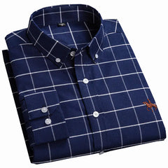 Men’s Long-Sleeve Oxford Shirt – 100% Cotton Formal Shirt