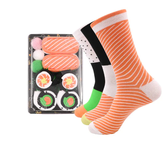 Sushi-Inspired Socks – 3-Pair Gift Set for Men & Women