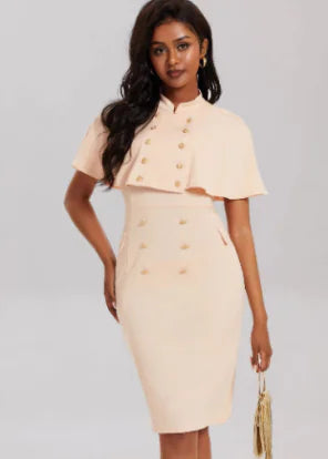 Elegant Dress with Cape
