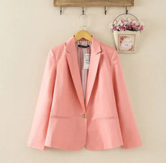 Candy Color Blazer – Women’s Lapel Suit Jacket